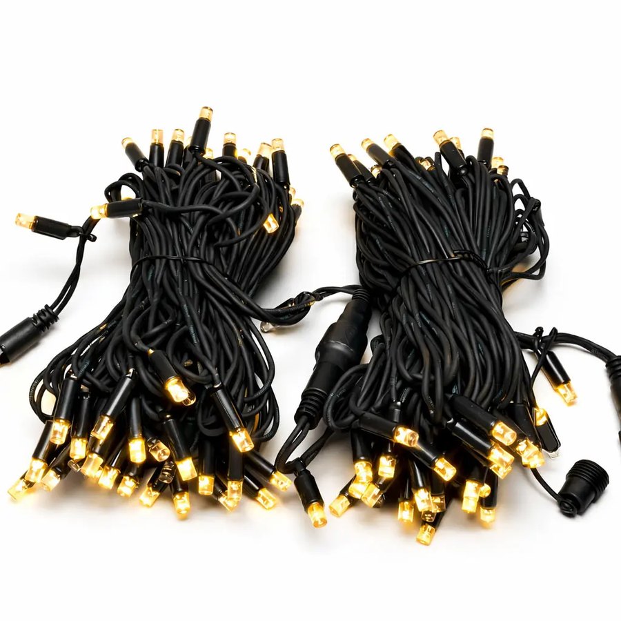 Easy Fix LED-Lichterkette, 20 m, für den Außenbereich, warmweiß mit BLINK-Funktion, 120 LEDs, schwarzes Kabel, IP67