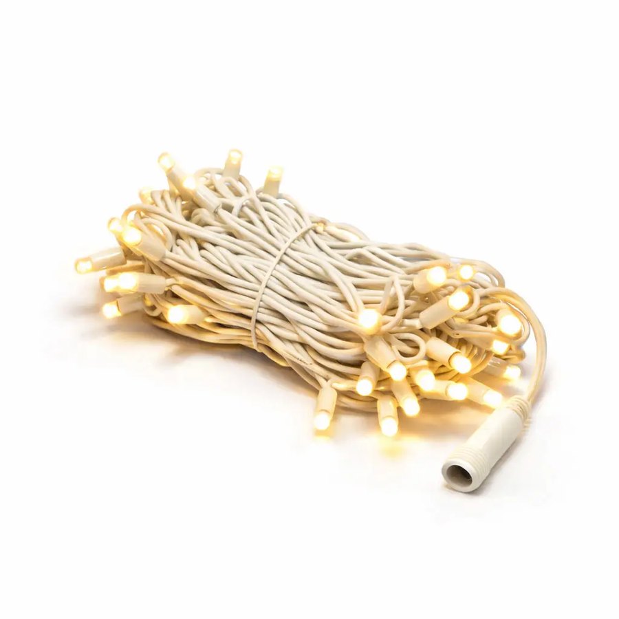 Easy Fix LED-Lichterkette, 5 m, für den Außenbereich, Kontur, warmweiß, 60 LEDs, weißes Kabel, IP67